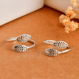 Flower silver toe ring