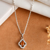 Amber Spark Silver Pendant