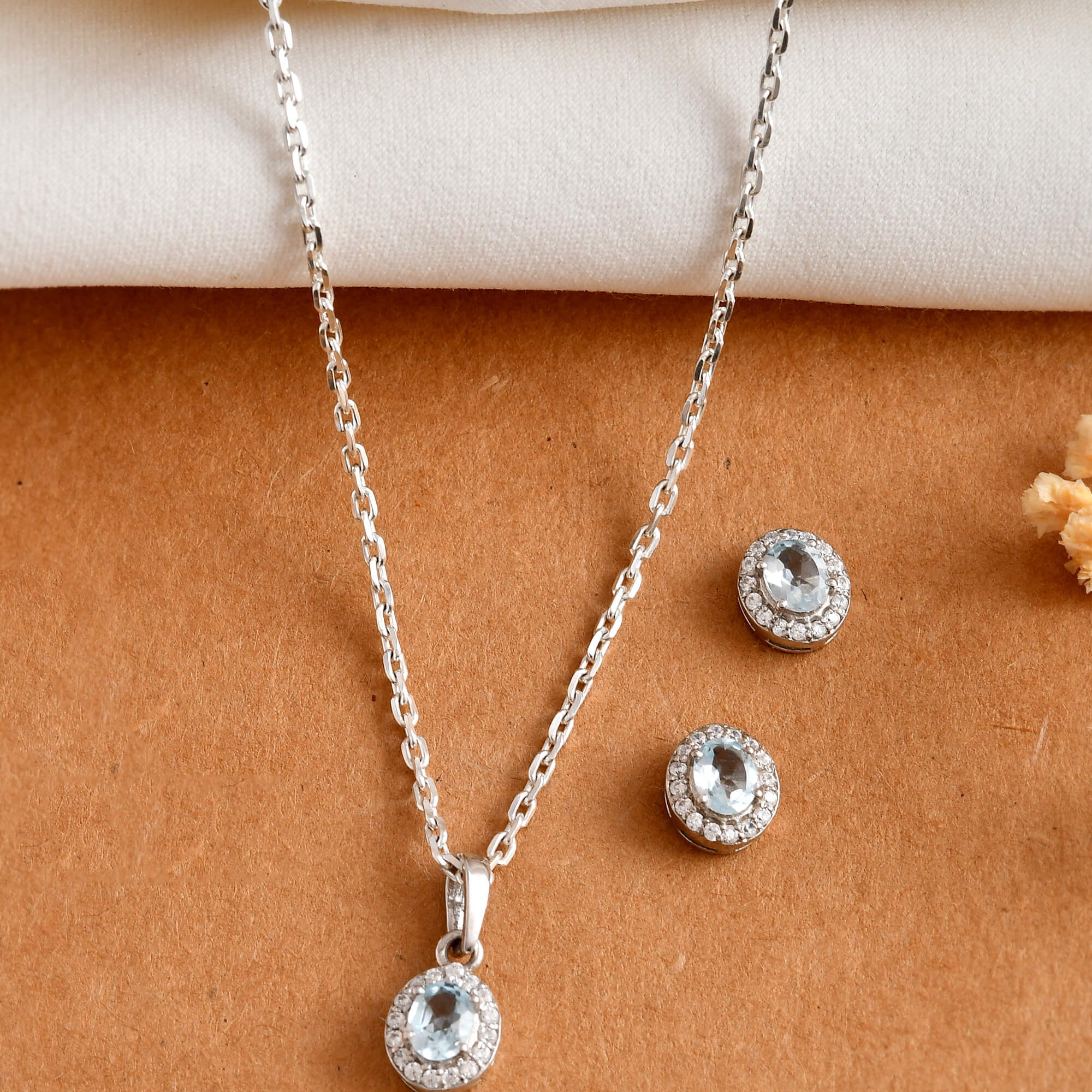 Sky Halo Silver Set - 925 Silver Jewellery Meera Jaipur