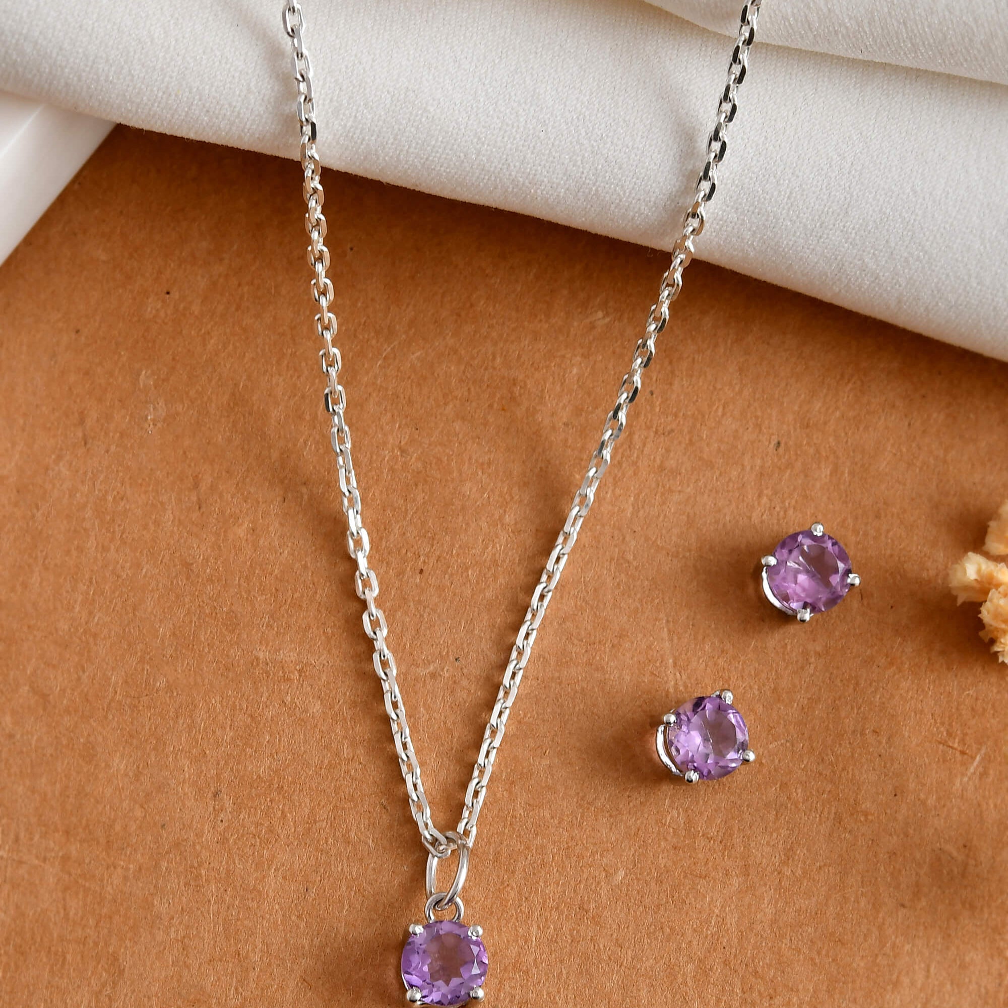 Violet Charm Silver Set - 925 Silver Jewellery Meera Jaipur