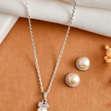 Pearl Bow Silver Set