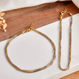 3 Line Tri Tone silver Anklet