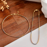 Three Tone Silver Anklet