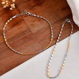 Kama 3 tone silver anklet