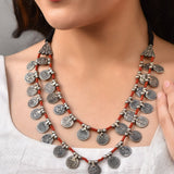 Laal Coral Silver Necklace