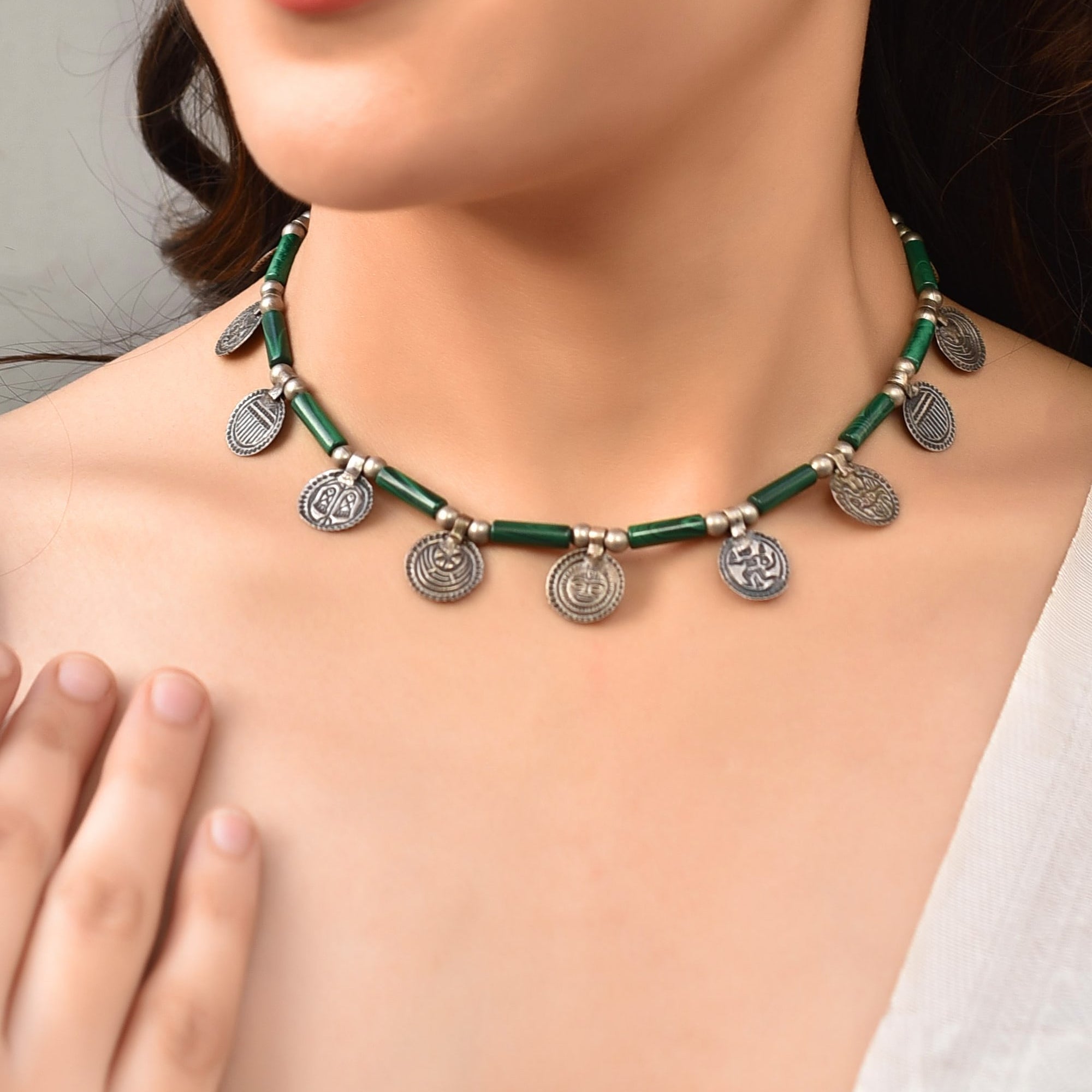 Hari Silver Beads Necklace - 925 Silver Jewellery Meera Jaipur