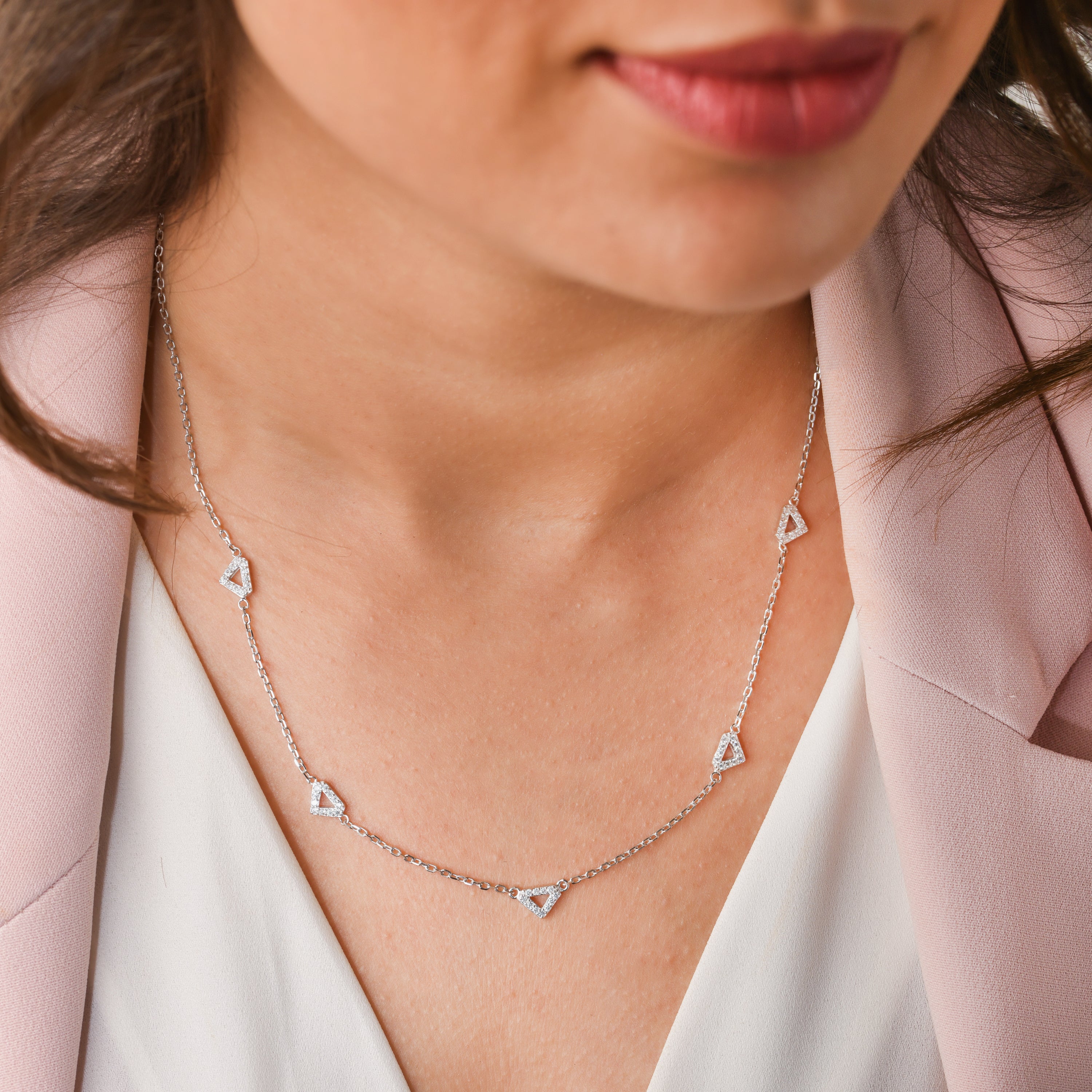 Modern Multi Loop Necklace - 925 Silver Jewellery Meera Jaipur