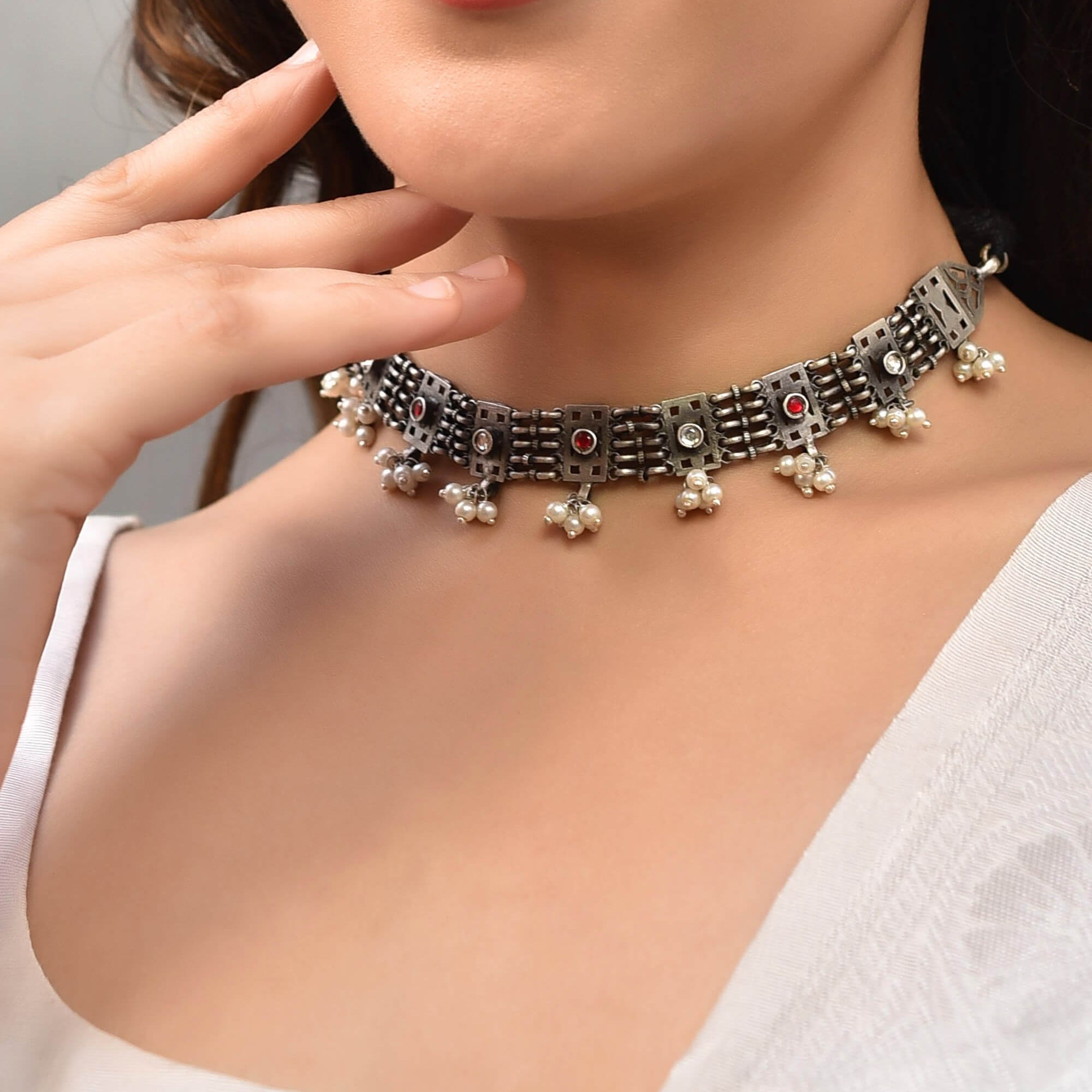 Ras Silver Choker - 925 Silver Jewellery Meera Jaipur