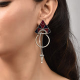 Round hollo Silver Earrings