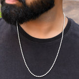 Mens silver rope chain