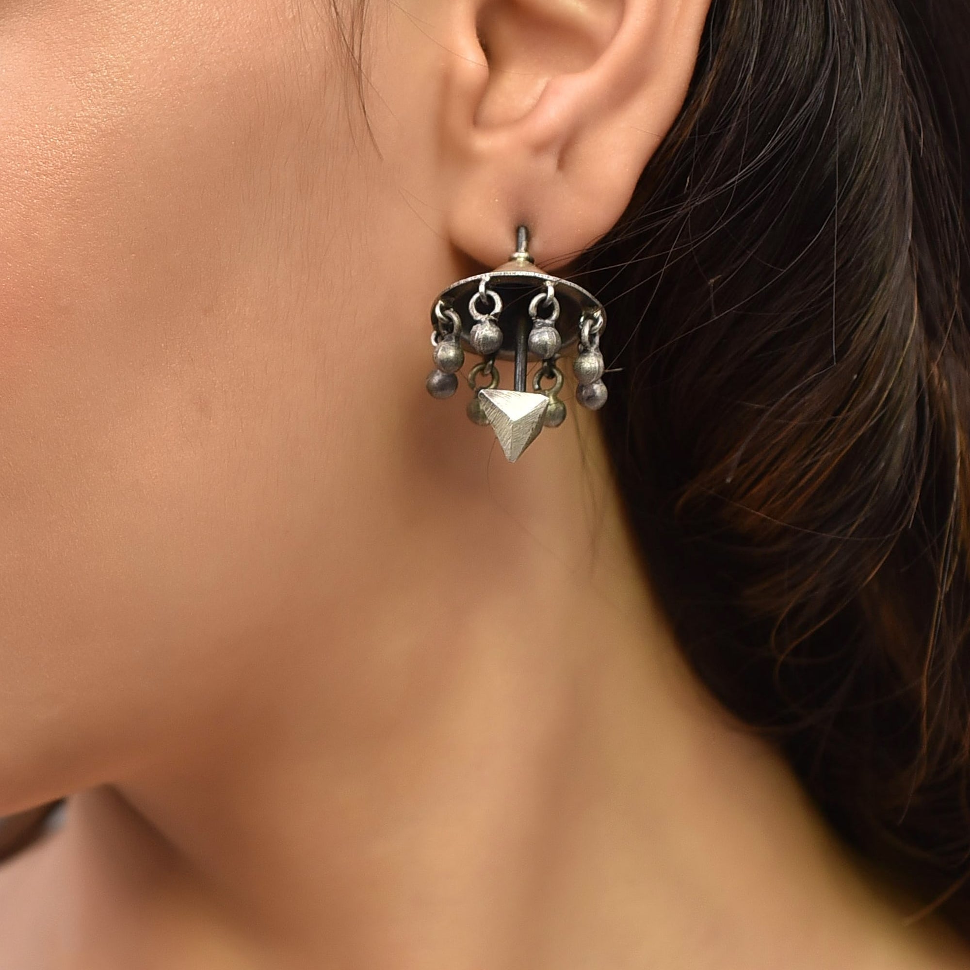 Trishool Silver Eaarrings - 925 Silver Jewellery Meera Jaipur