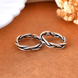 Twisted big silver toe ring