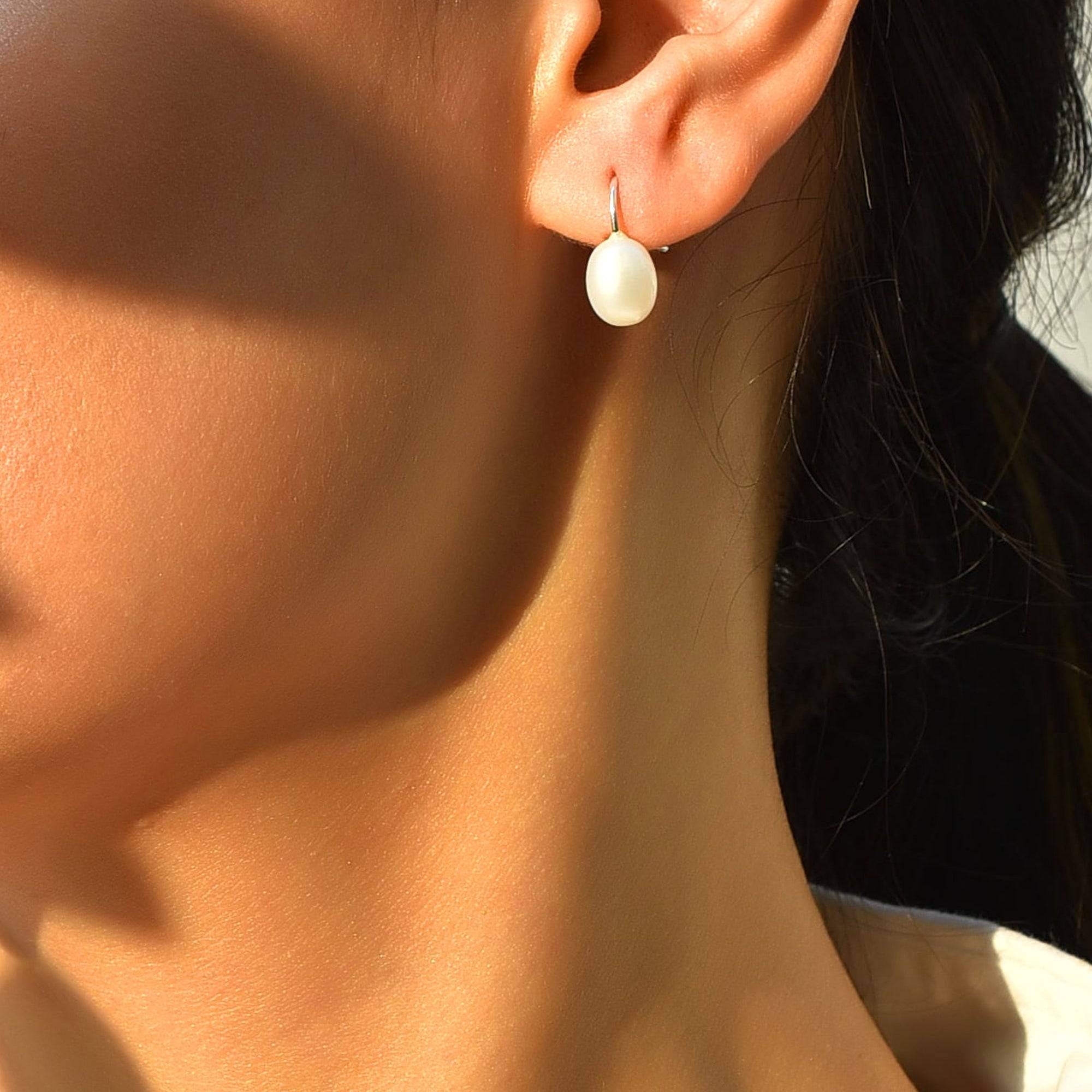 Pearl silver studs - 925 Silver Jewellery Meera Jaipur