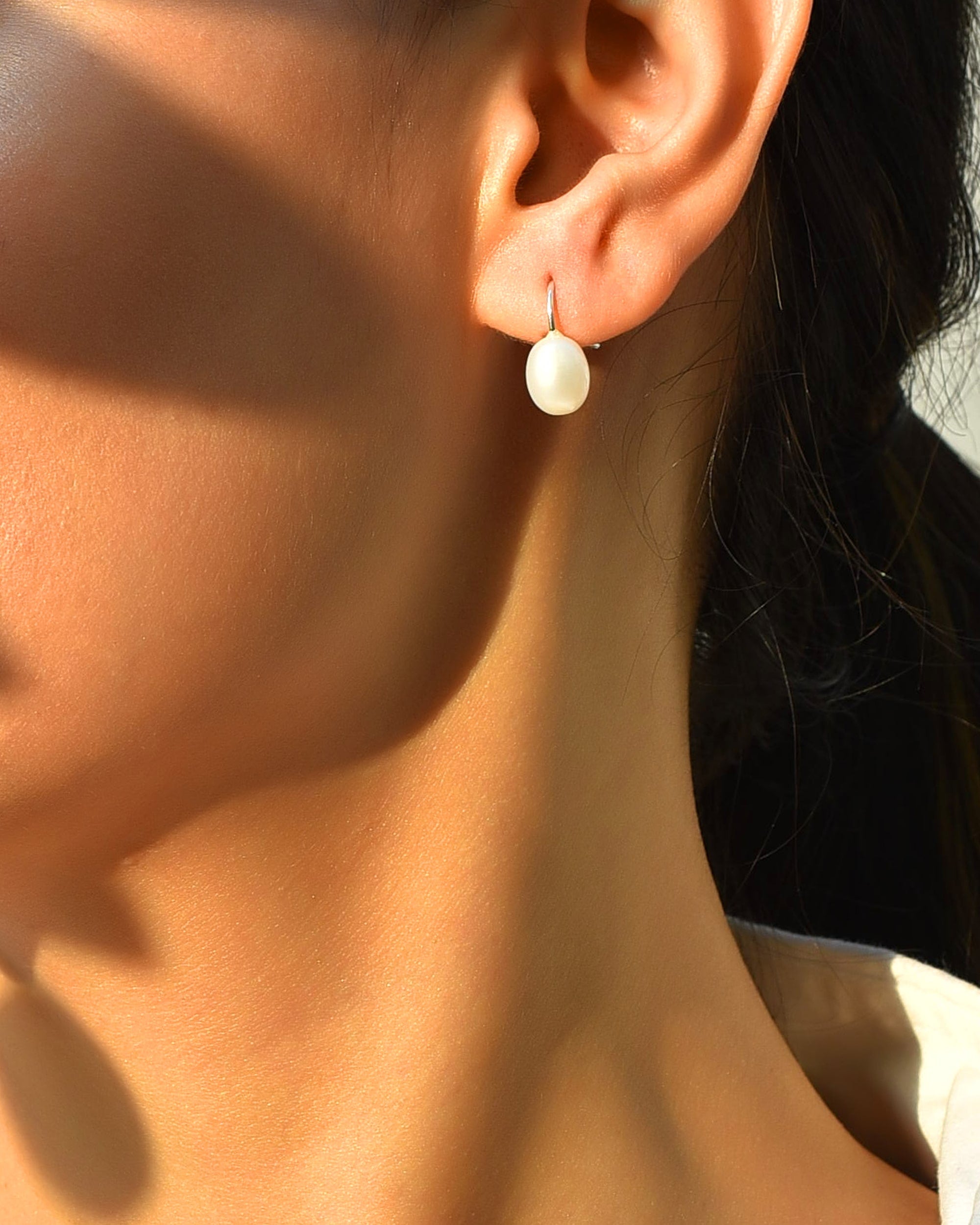 Pearl silver studs - 925 Silver Jewellery Meera Jaipur