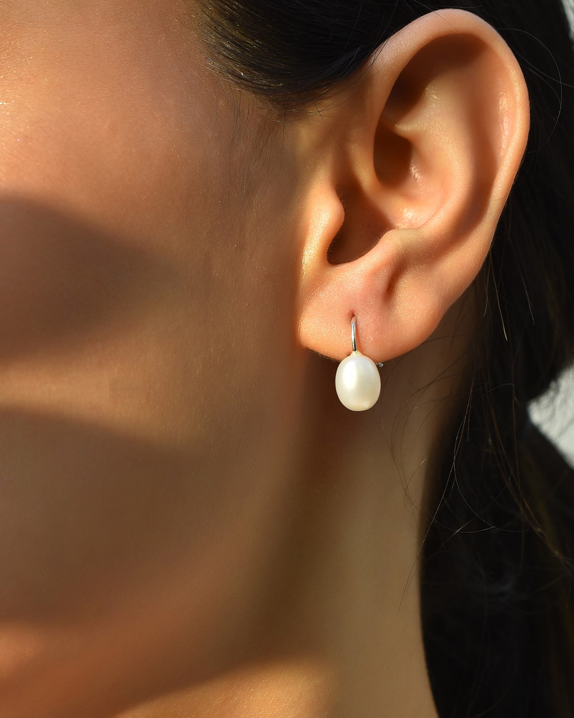 Pearl silver studs - 925 Silver Jewellery Meera Jaipur
