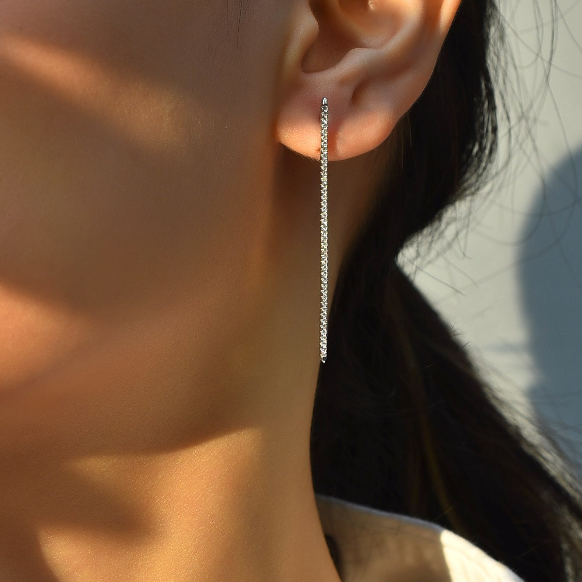 Silver line earrings - 925 Silver Jewellery Meera Jaipur