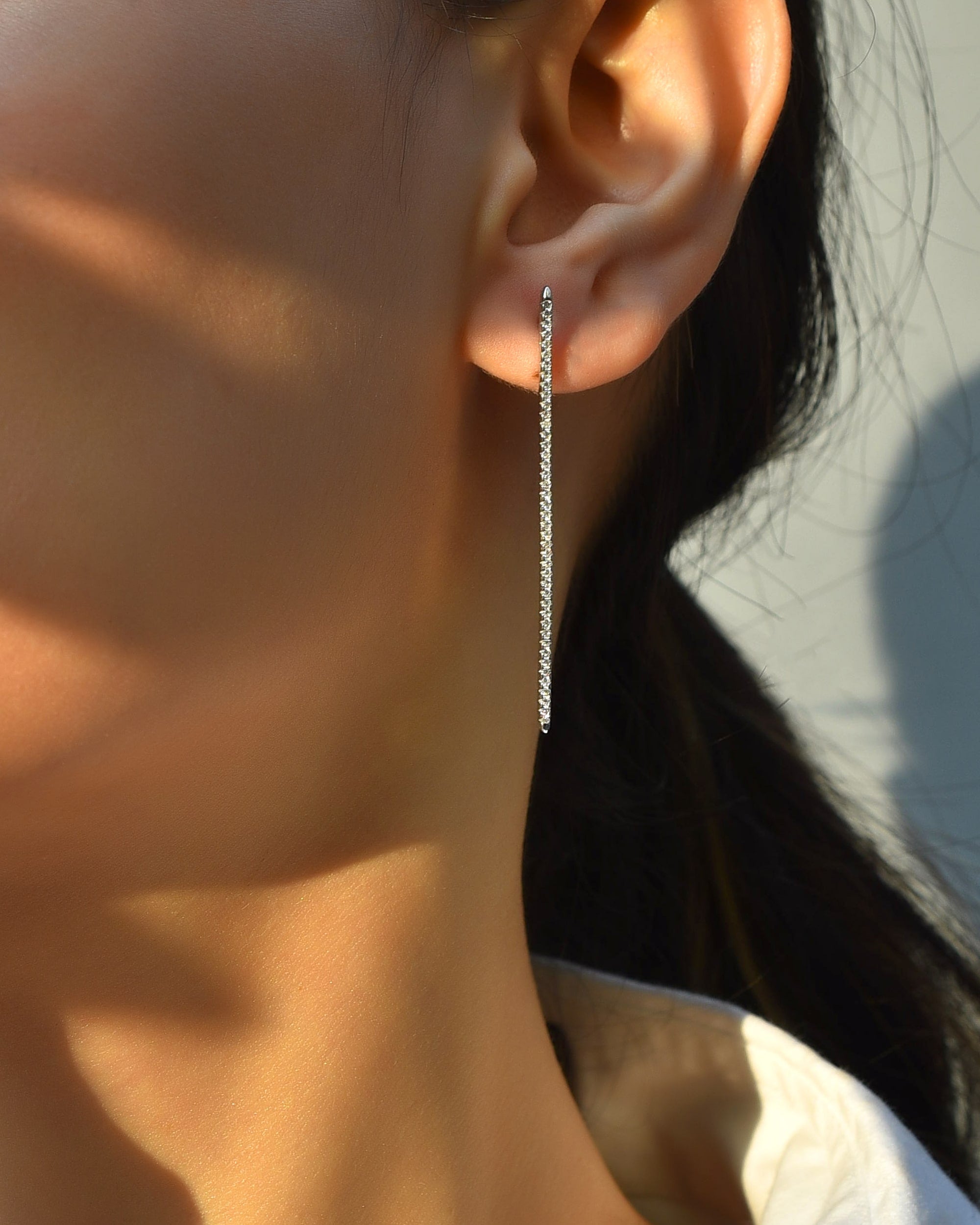 Silver line earrings - 925 Silver Jewellery Meera Jaipur