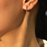 Silver line earrings - 925 Silver Jewellery Meera Jaipur