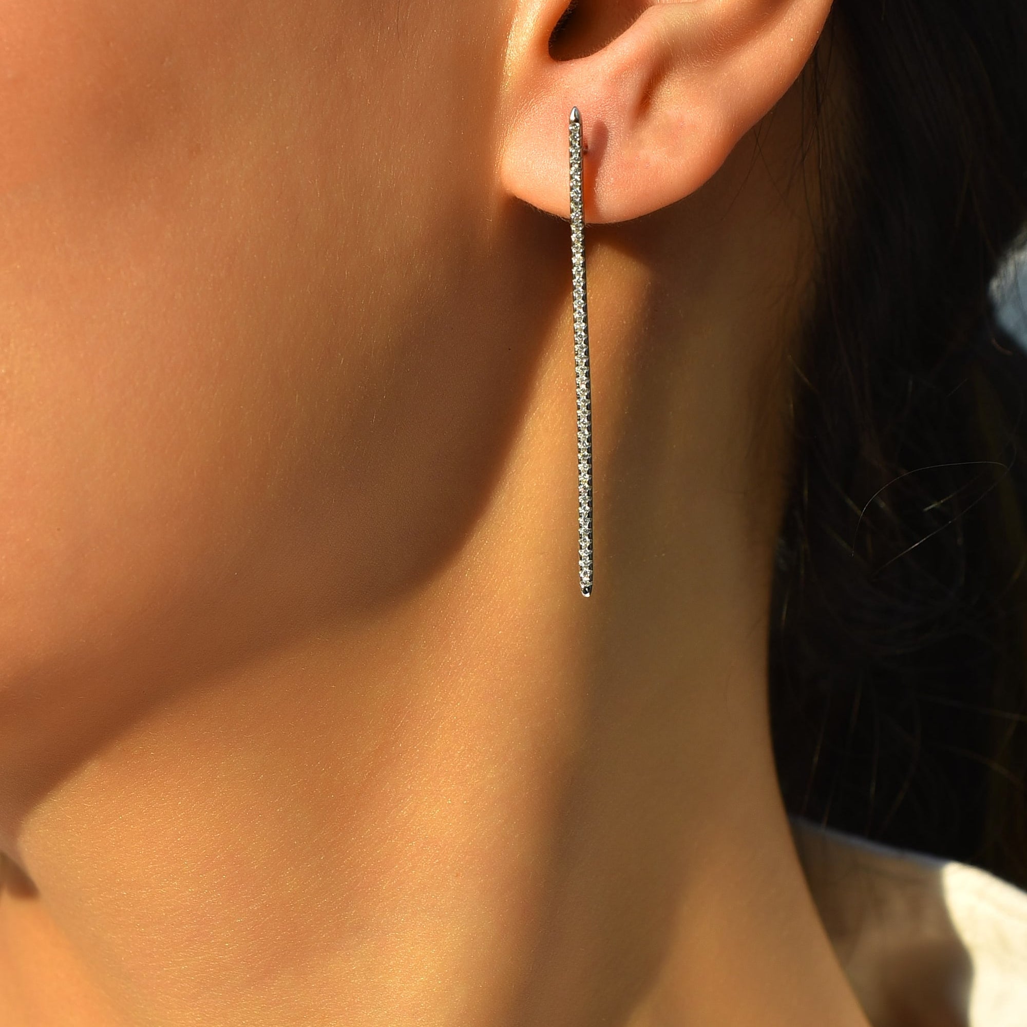 Silver line earrings - 925 Silver Jewellery Meera Jaipur