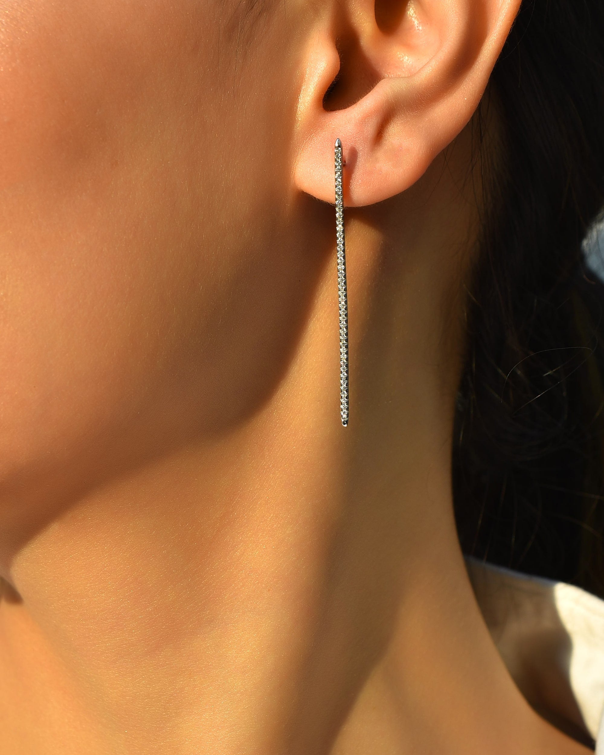 Silver line earrings - 925 Silver Jewellery Meera Jaipur