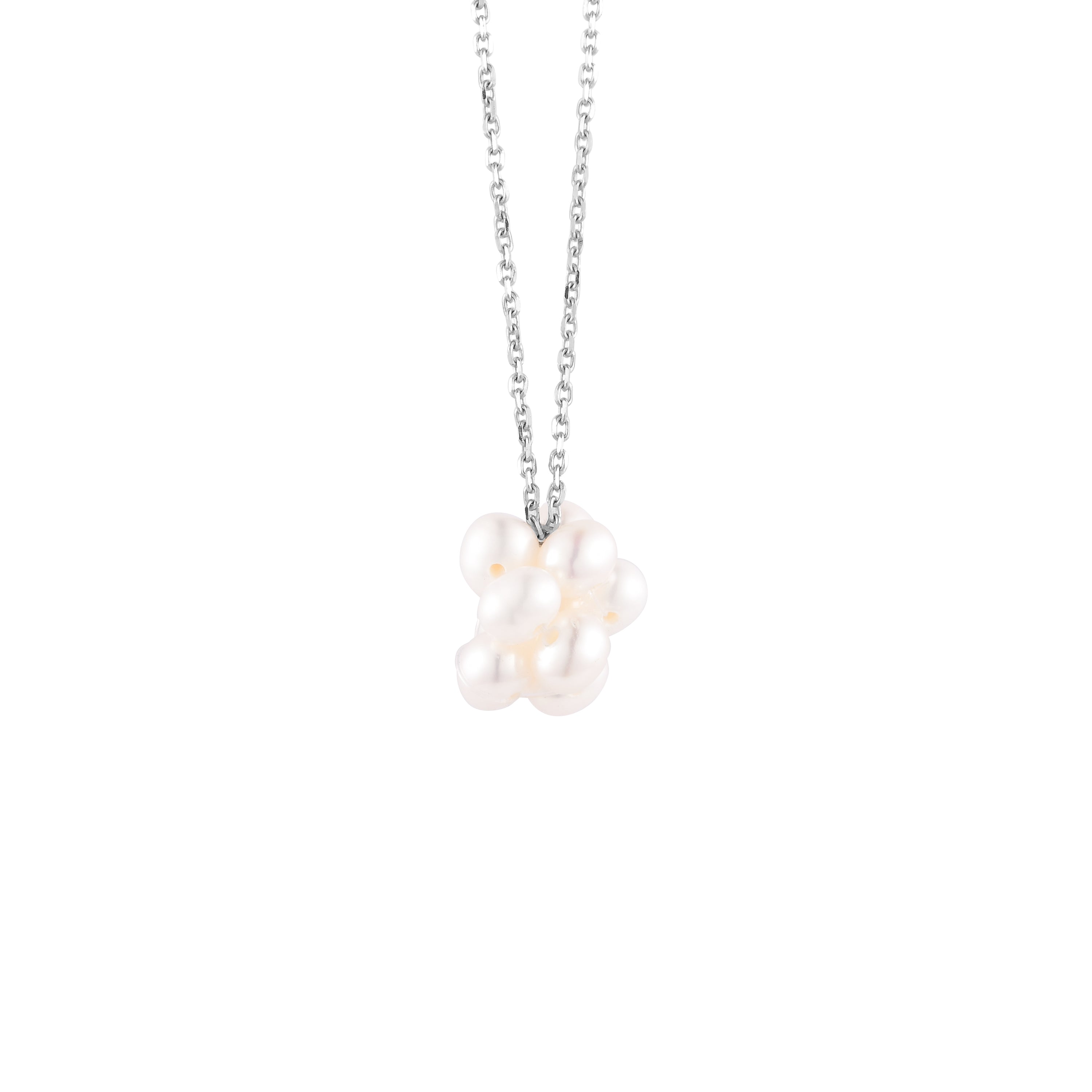 White Pearl Necklace - 925 Silver Jewellery Meera Jaipur