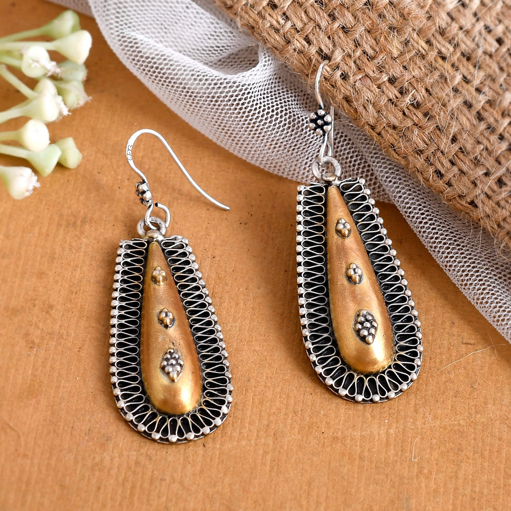 Sandhya silver earrings - 925 Silver Jewellery Meera Jaipur