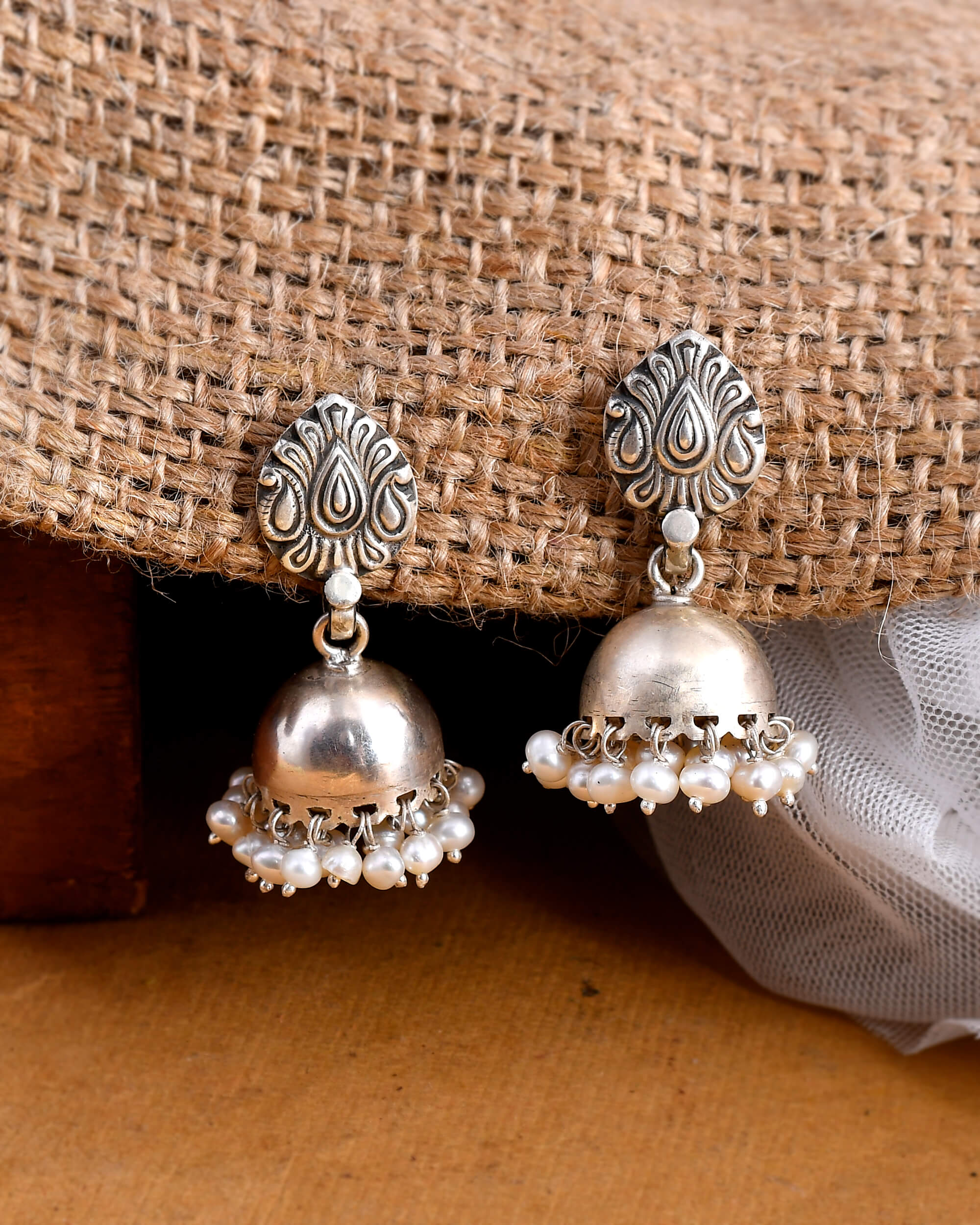 Pariza silver earrings - 925 Silver Jewellery Meera Jaipur