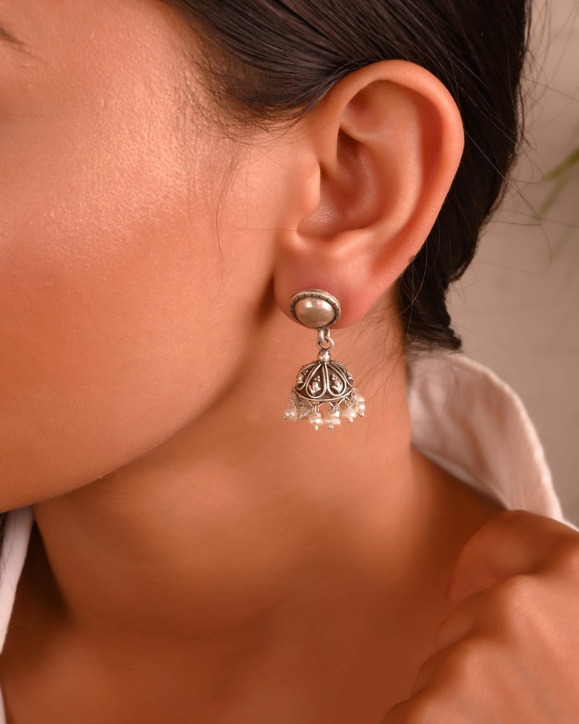 Dhara silver earrings - 925 Silver Jewellery Meera Jaipur