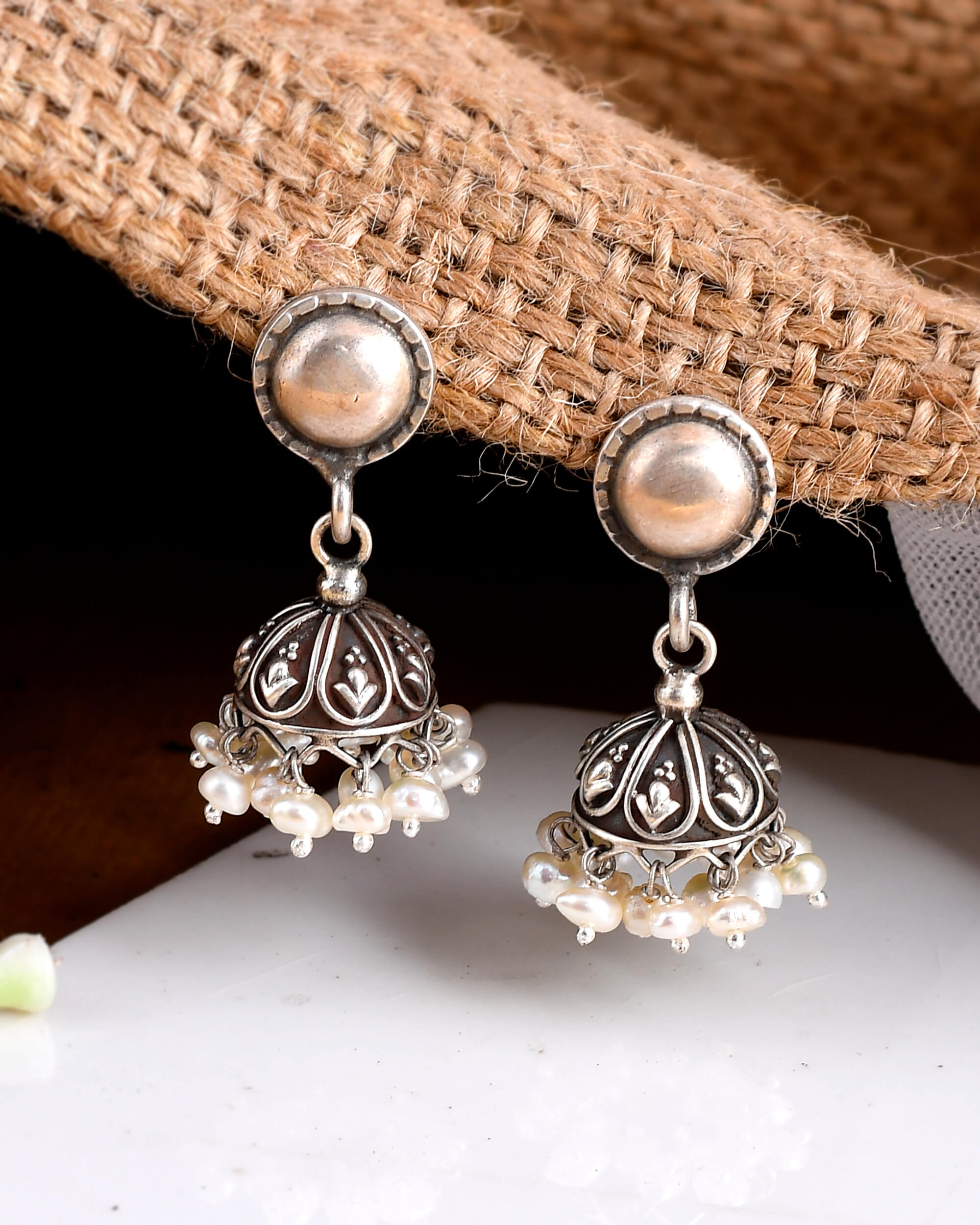 Dhara silver earrings - 925 Silver Jewellery Meera Jaipur