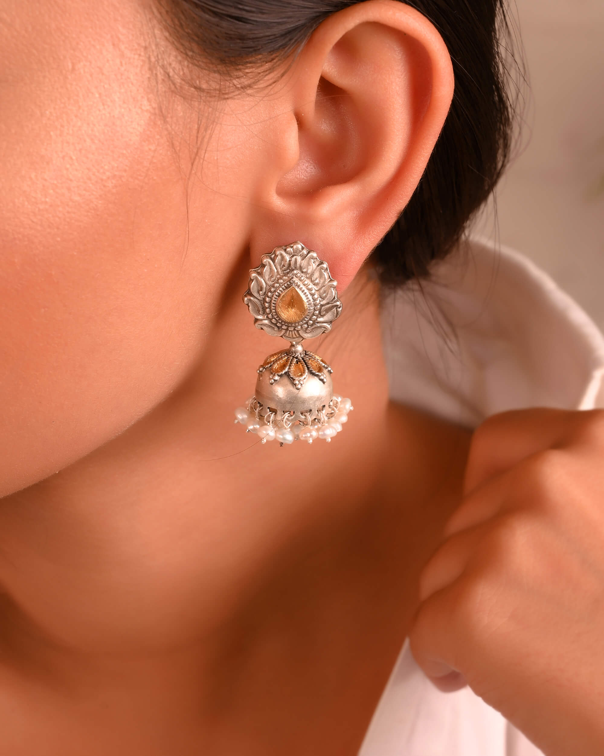 Shubha silver earrings - 925 Silver Jewellery Meera Jaipur