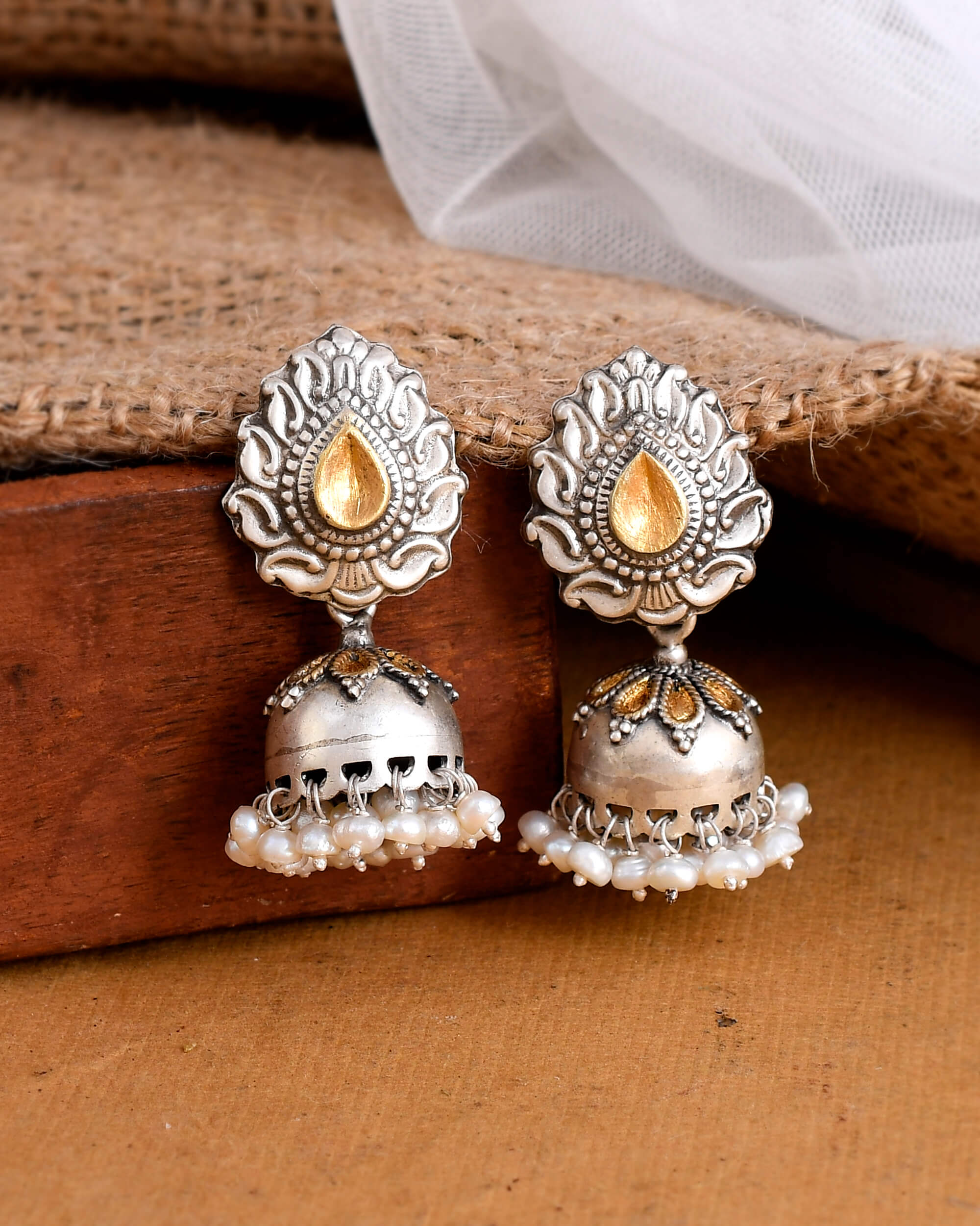 Shubha silver earrings - 925 Silver Jewellery Meera Jaipur