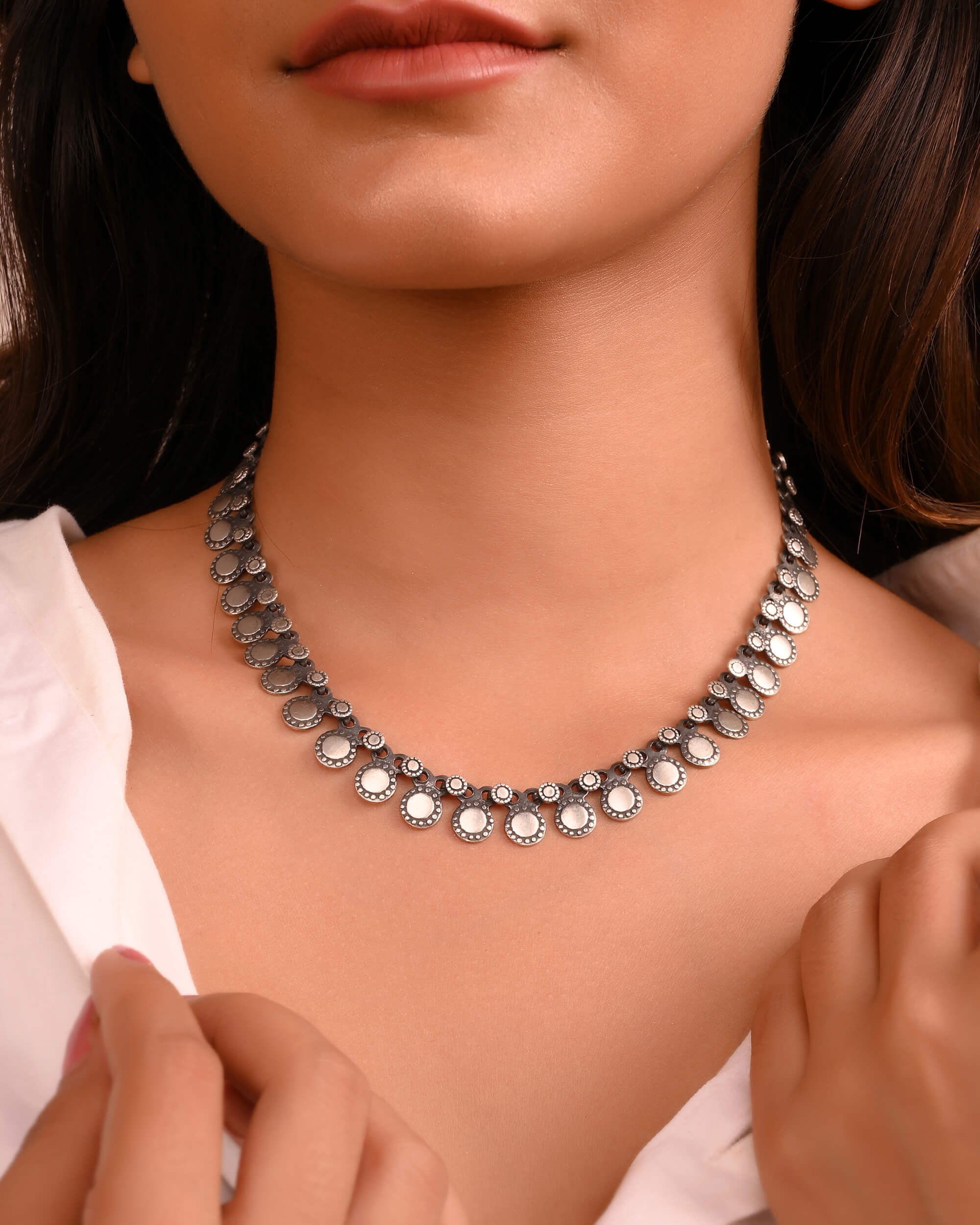Ganga Silver Necklace - 925 Silver Jewellery Meera Jaipur