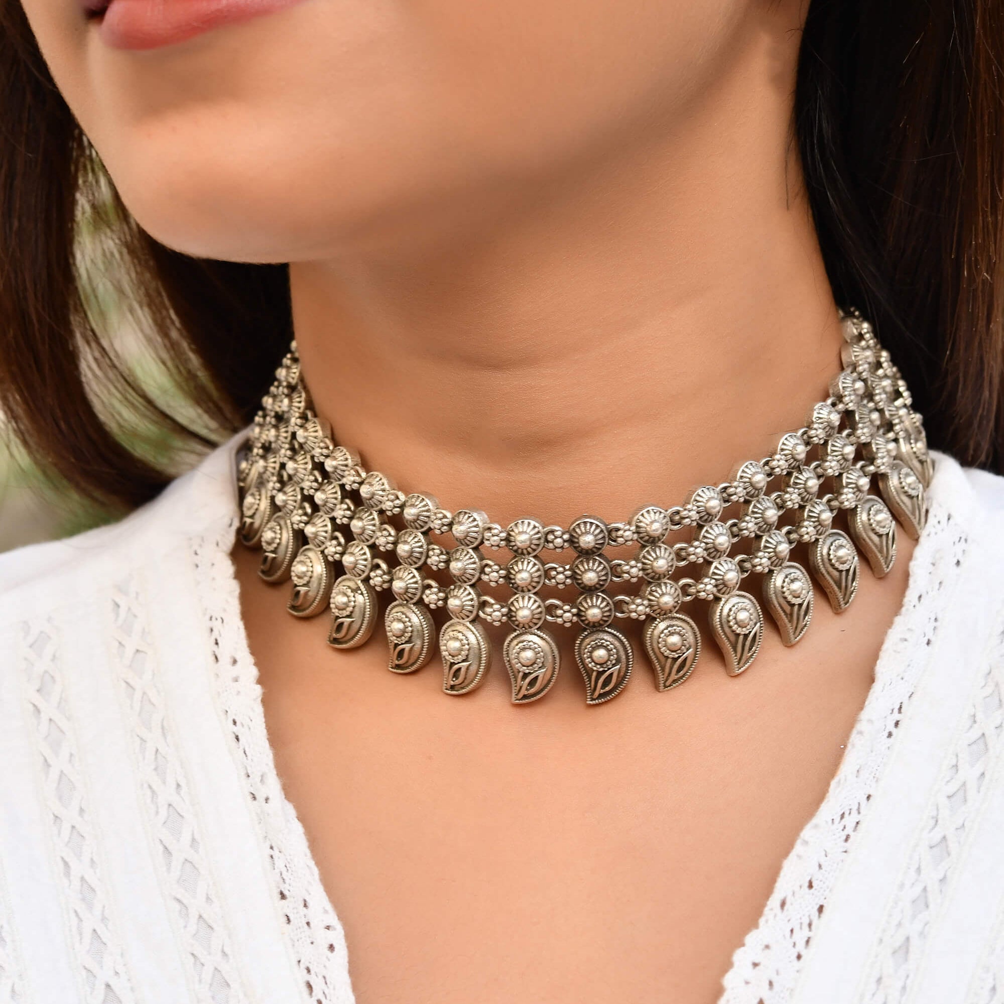 Ishira Silver Choker - 925 Silver Jewellery Meera Jaipur