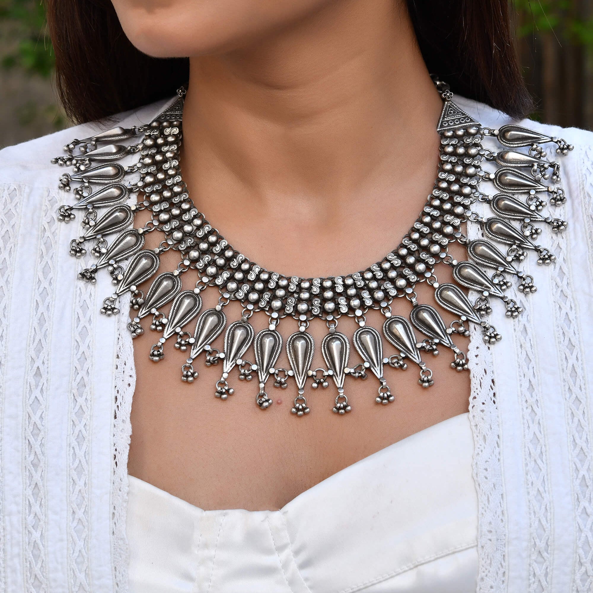 Meghna Silver Necklace - 925 Silver Jewellery Meera Jaipur