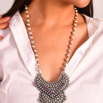 Tilaka long necklace - 925 Silver Jewellery Meera Jaipur