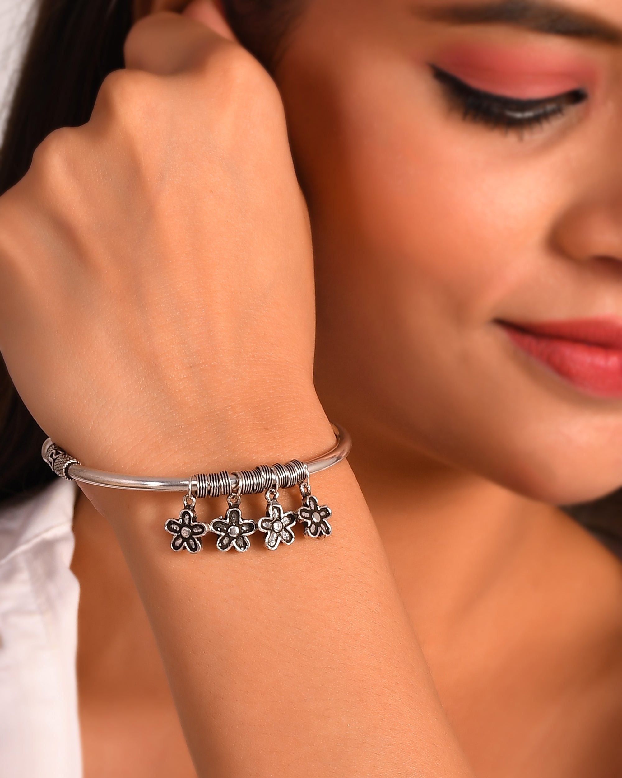 Vatika Bangle - 925 Silver Jewellery Meera Jaipur