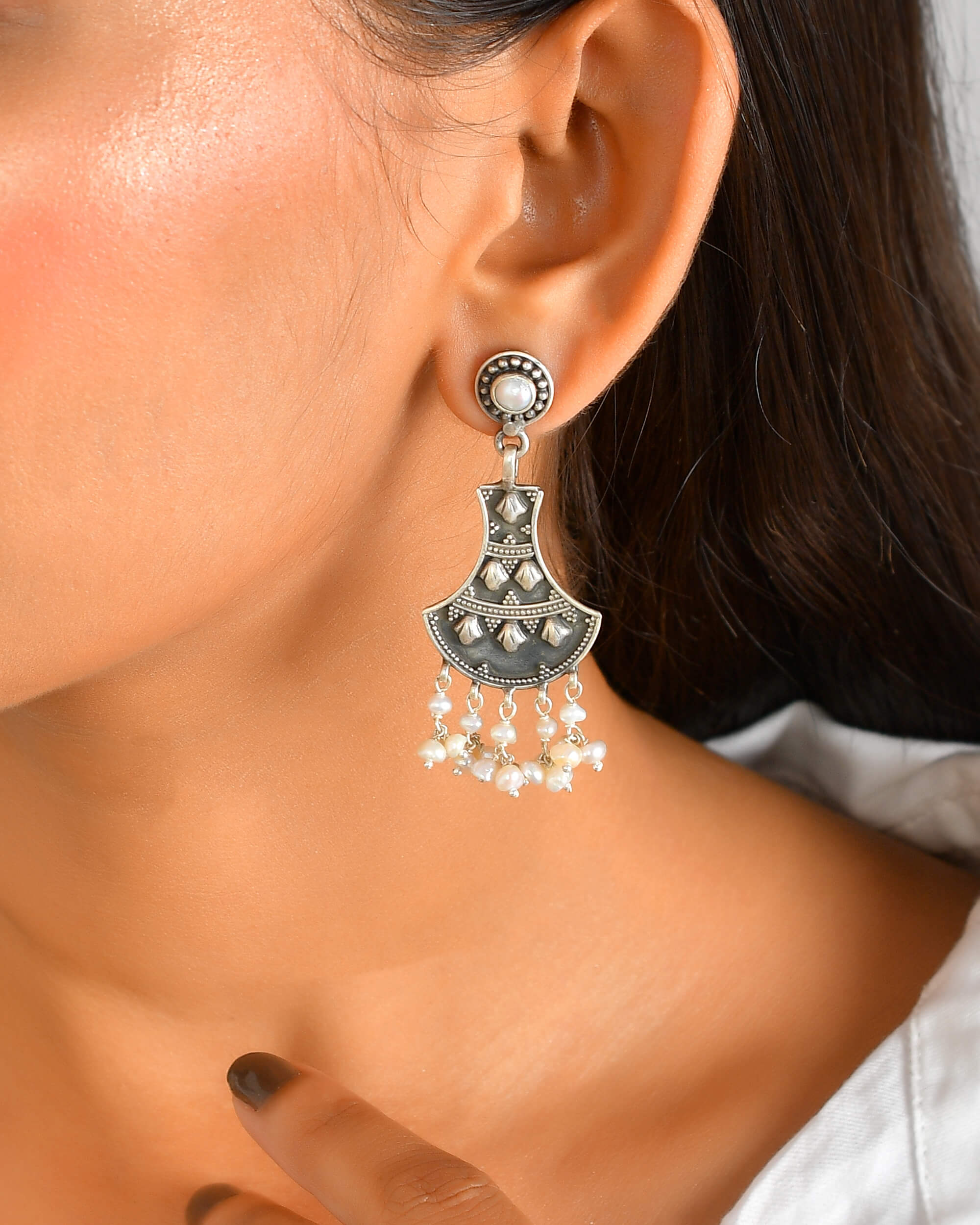 Karishma Silver Earrings - 925 Silver Jewellery Meera Jaipur