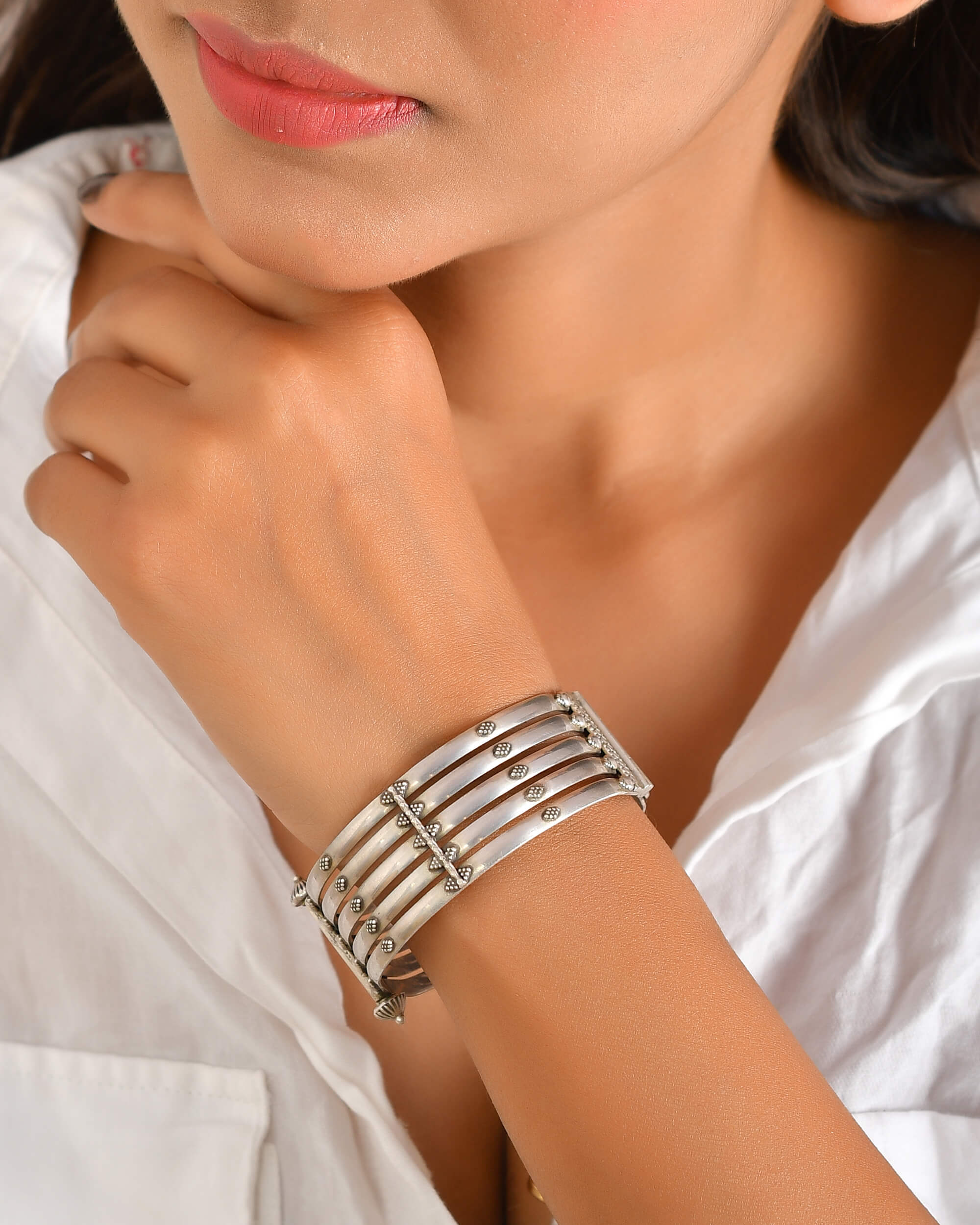Aksha Bangle - 925 Silver Jewellery Meera Jaipur