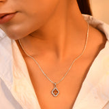 Amber Spark Silver Pendant