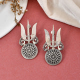 Trishula silver earrings