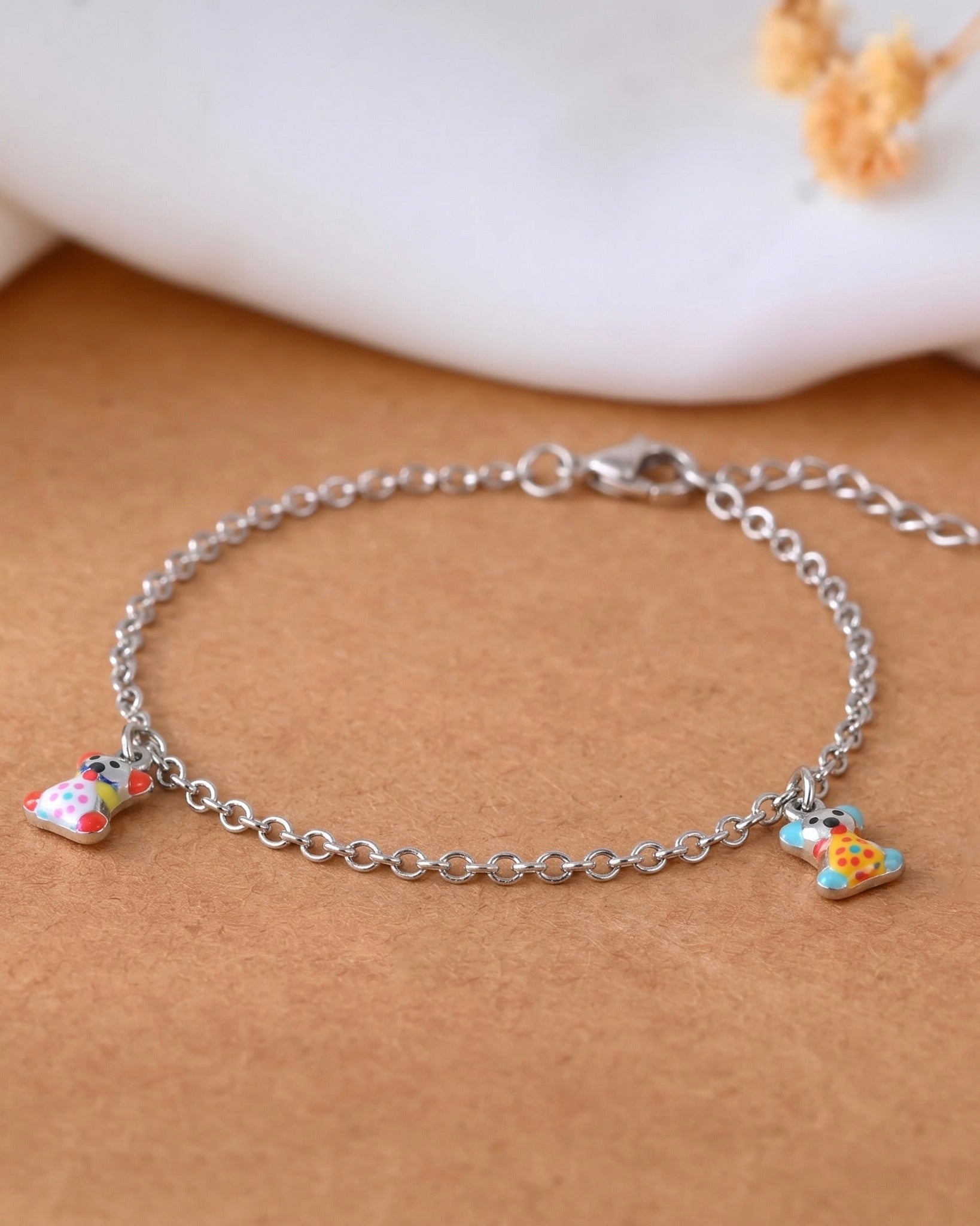 Dear Teddy Charm Bracelet 925 sterling silver meera jaipur