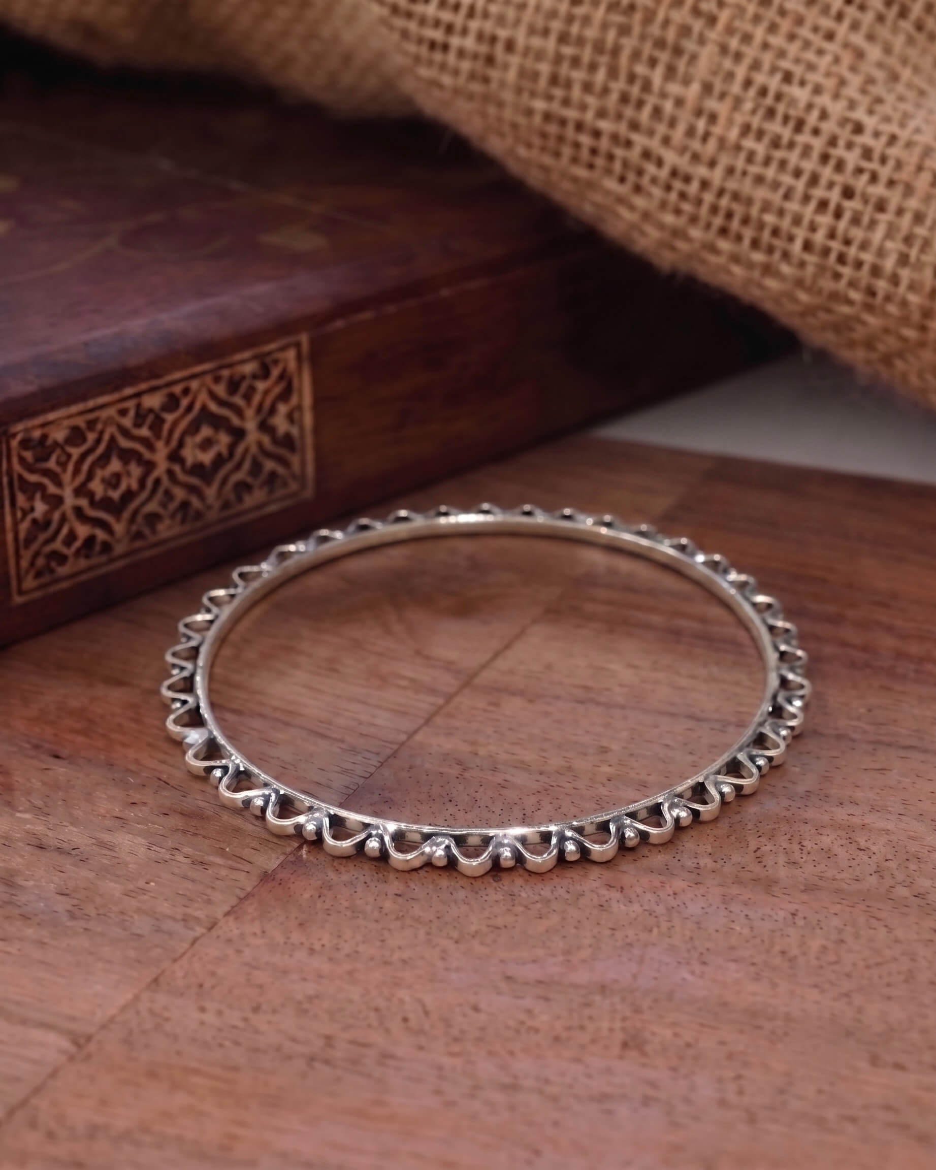 Diya Silver Bangle 925 sterling silver meera jaipur