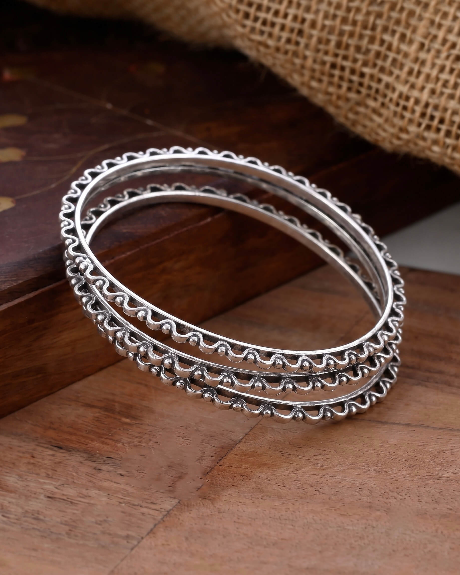 Diya Silver Bangle 925 sterling silver meera jaipur