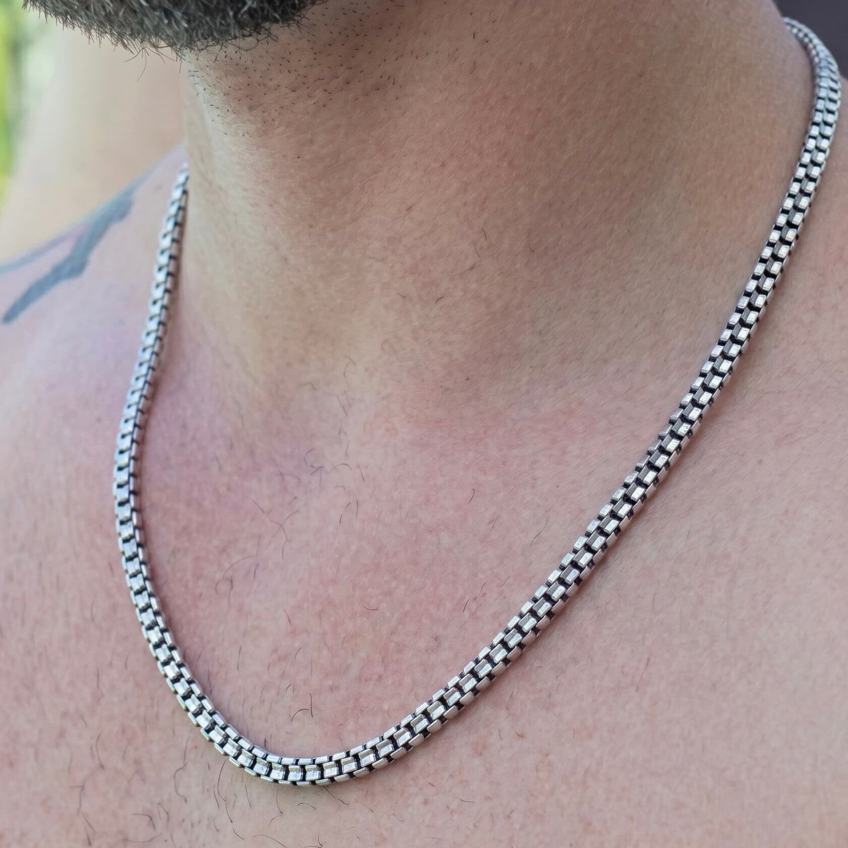 Double Box Silver Chain 925 sterling silver meera jaipur