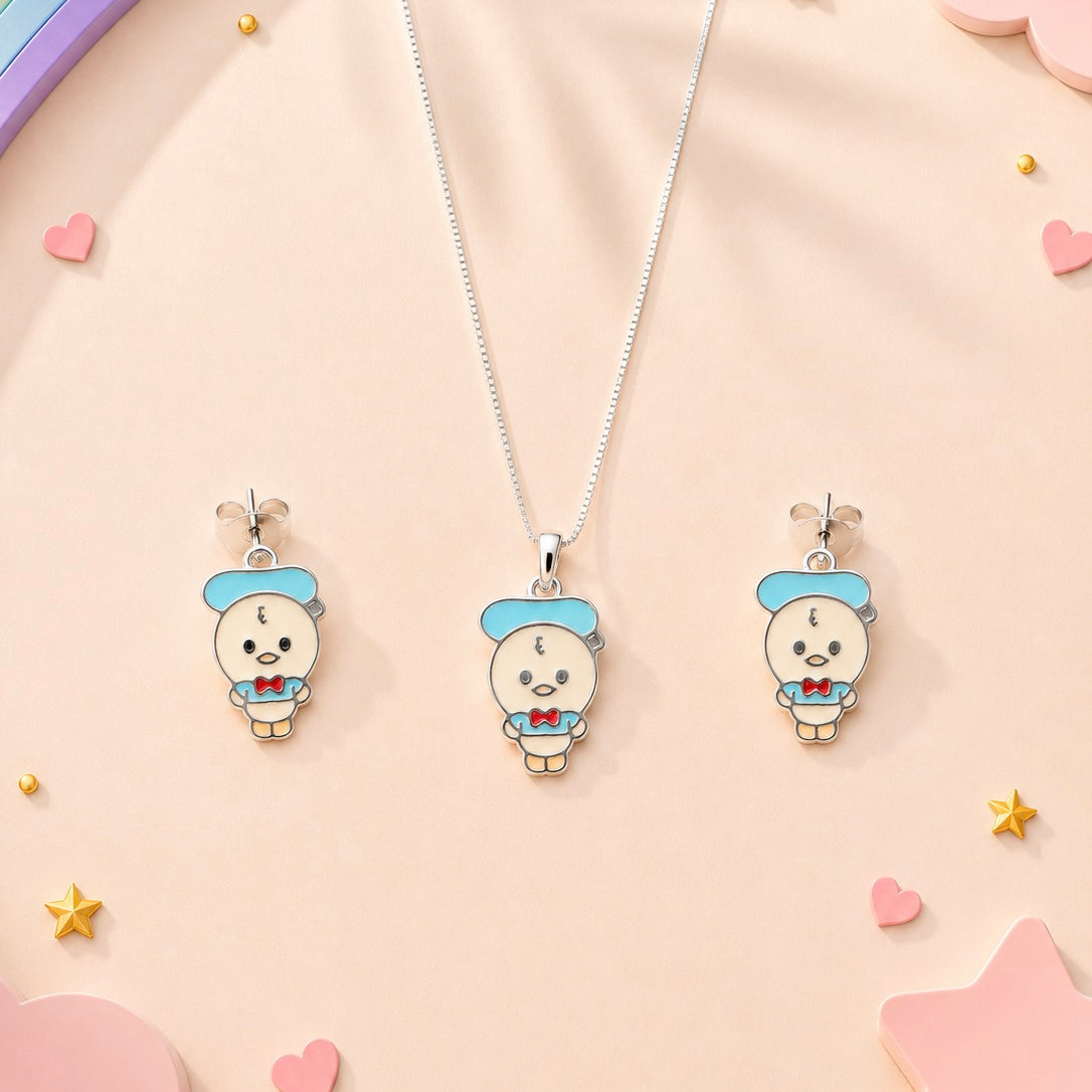 Ducky Blue Cap Set 925 sterling silver meera jaipur