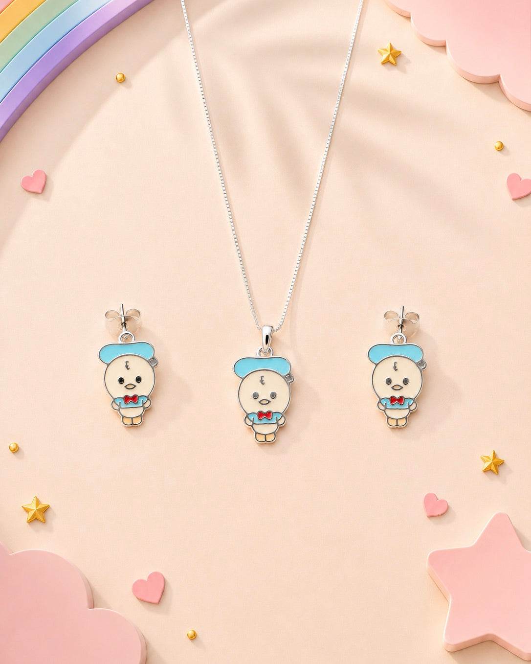 Ducky Blue Cap Set 925 sterling silver meera jaipur