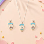 Ducky Blue Cap Set 925 sterling silver meera jaipur