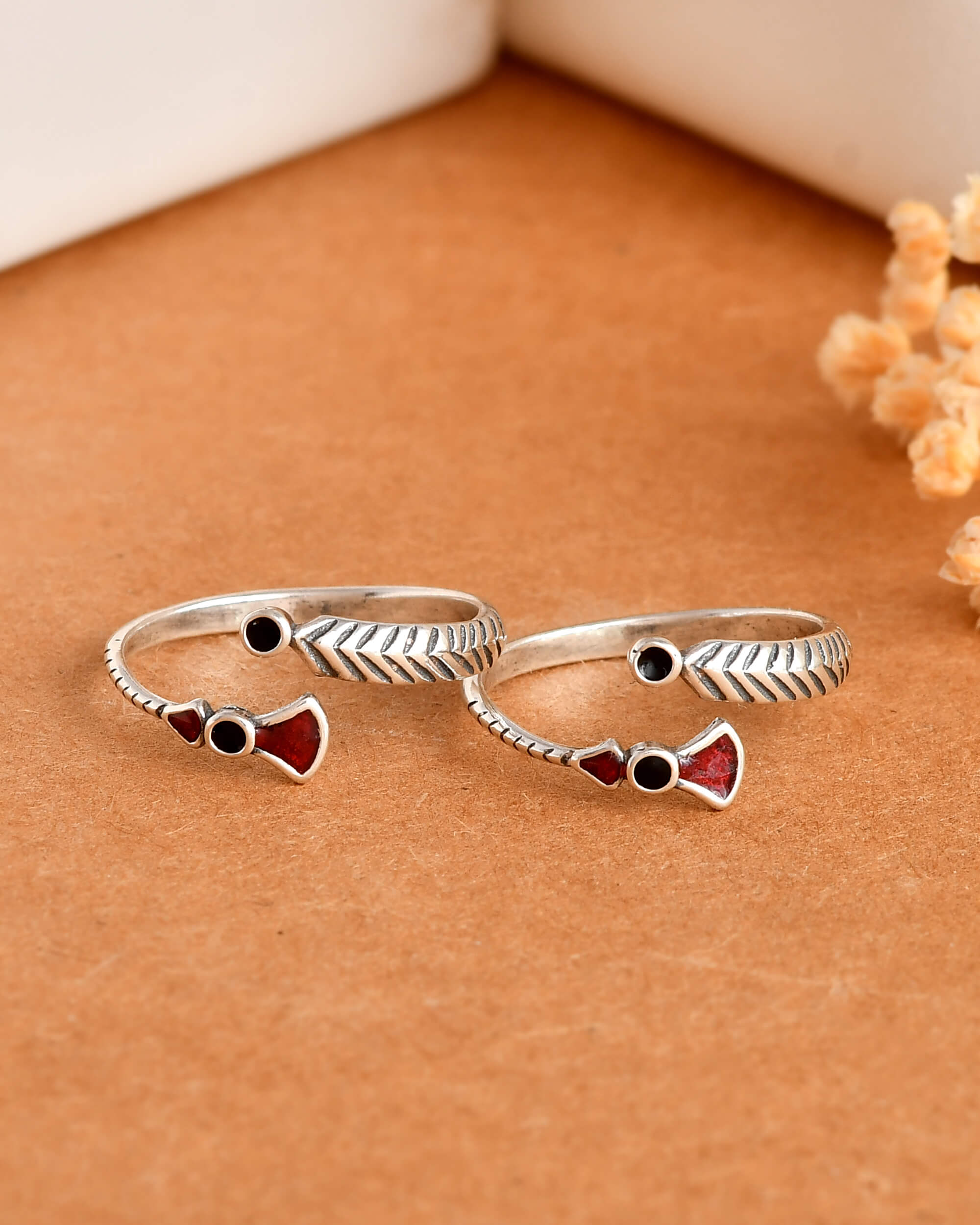 Enamel 925 silver toe ring - 925 Silver Jewellery Meera Jaipur