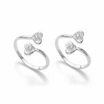 Eternal Hearts Toe Ring - 925 Silver Jewellery Meera Jaipur