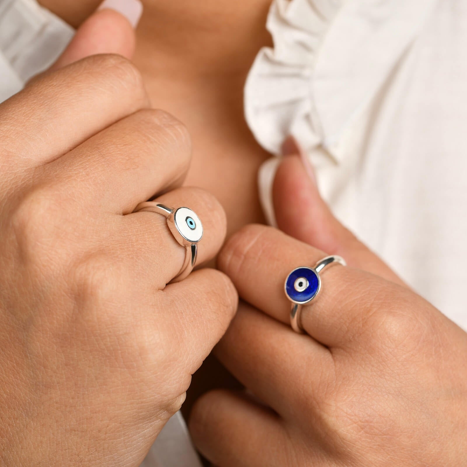 Evil eye ring 925 sterling silver meera jaipur
